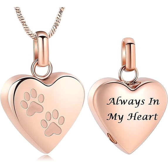 Pet Heart Cremation Jewelry For Ashes For Dog/Cat Paw Stainless Steel ...