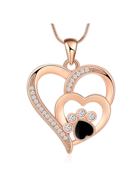 Pet Heart Cremation Urn Necklace for Ashes for Dog / Cat Paw Print Cremation Jewelry Eternity Memorial Keepsake Gifts