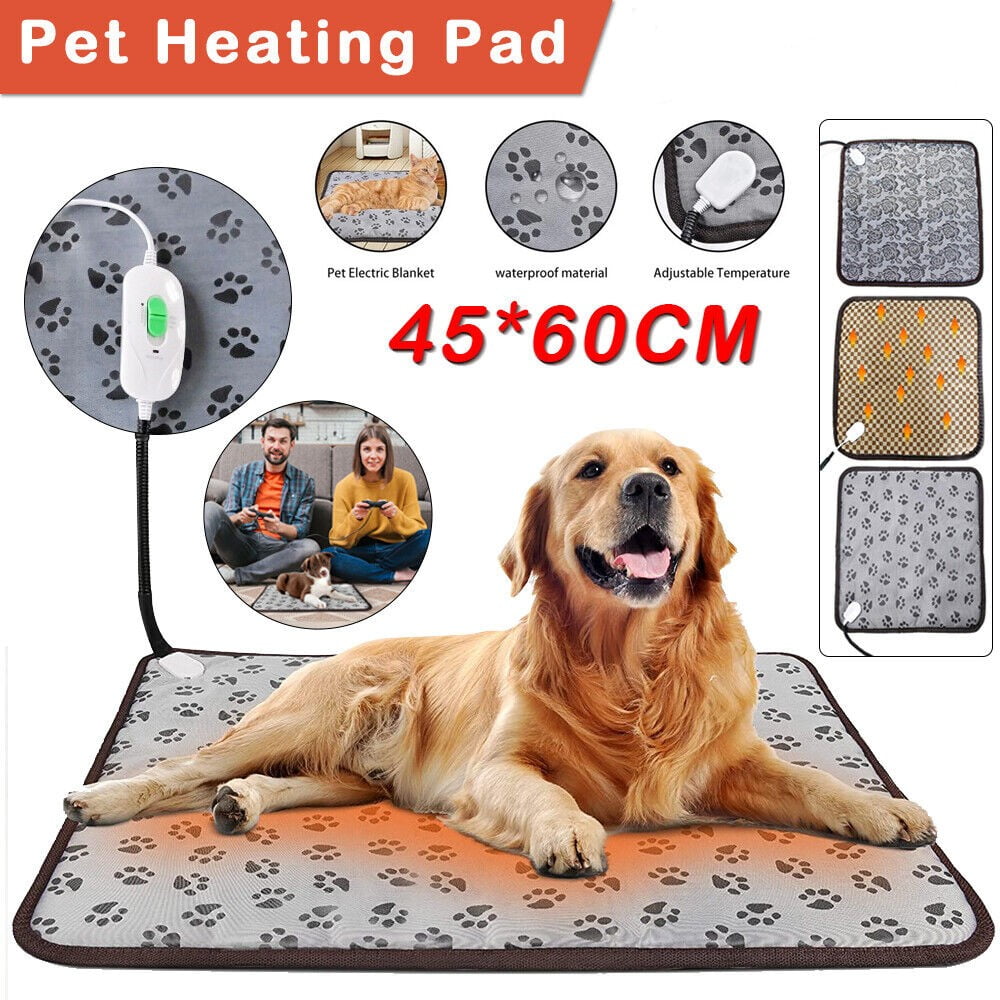 Pet Heating Pad 24" x 18" Waterproof Dog Cat Heating Mat, 2 Adjustable