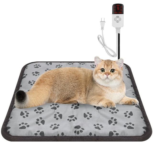 Pet Heating Pad, 9 Adjustable Temperature Dog Cat Heating Pad with Timer, Indoor Waterproof Pet