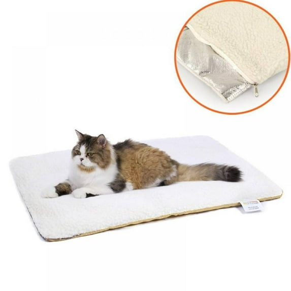 Pet Heating Pad for Dogs and Cats,Heated Pet Mat Soft Fleece Cover