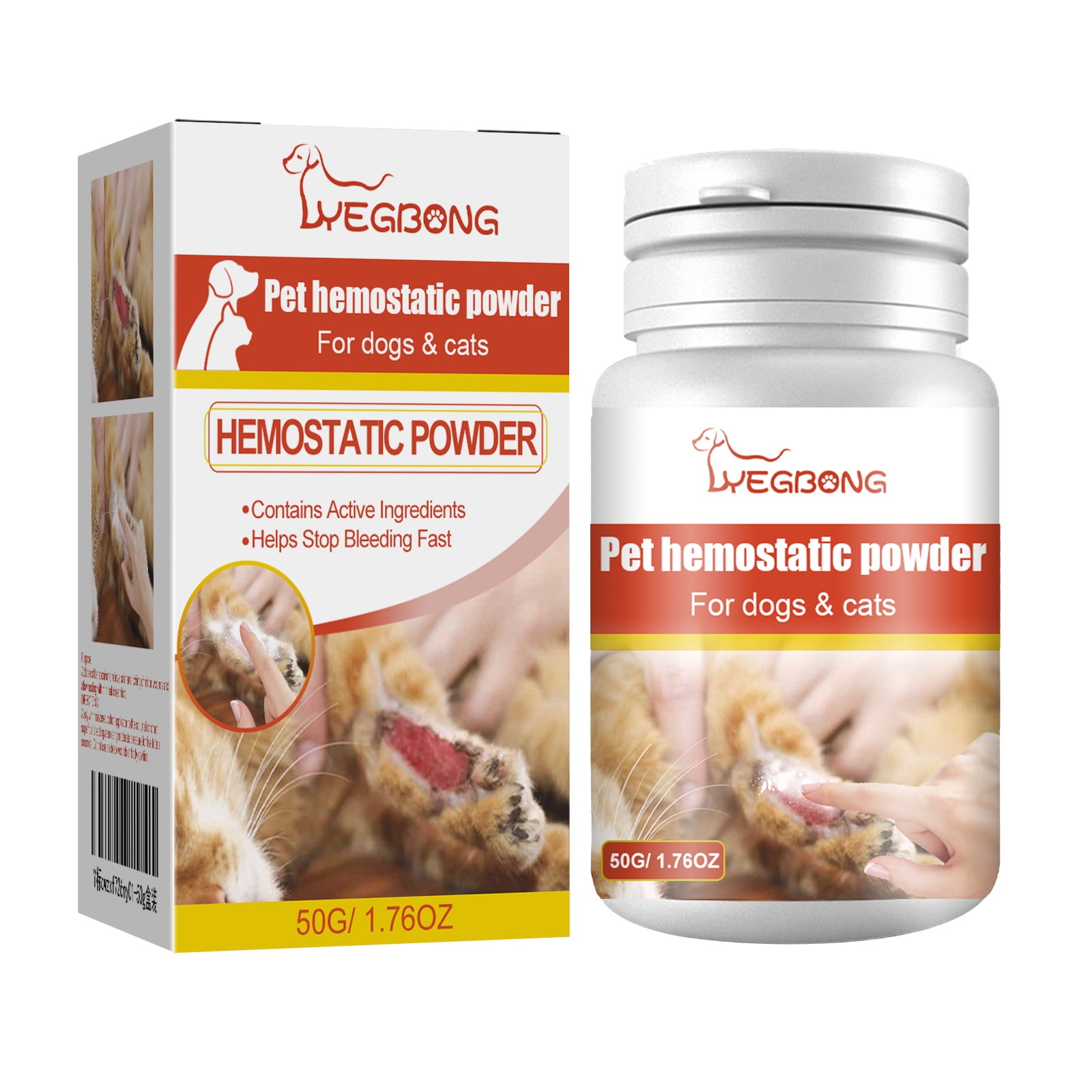 Pet Hemostatic Powder, Skin Wound Cleaning Styptic Powder For Cats And