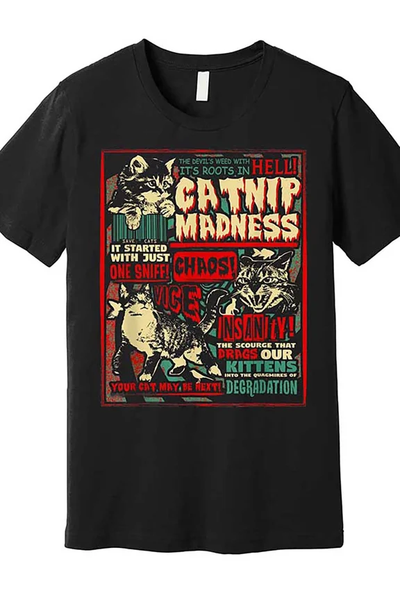 Pet Herb Fanaticism Retro Graphic T-Shirt - Fun Gift for Cat Lovers, Mens