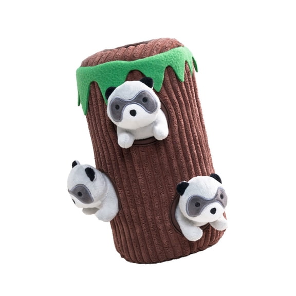 Pet Hide and Seek Squeaker Toy Tree Hole Chewing Exercise Plush Toy Safe For Breeds Teeth Stress Reduce
