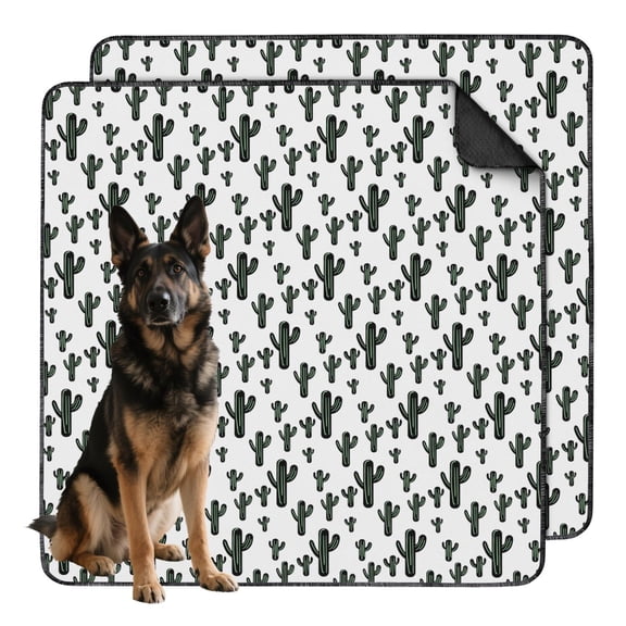 Pet Home Solution 48"x48" Reusable Dog Pee Pads, Washable Training Pads with Secure Backing and Attractive Plant Prints