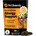 thumbnail image 1 of Pet Honesty Allergy Support Fresh Dental Sticks - Dental Treats for Dogs - Dental Dog Chews - Immune Health + Allergy Support for Dogs - Freshen Dog Breath, Reduce Plaque + Tartar - 30 Sticks, 1 of 6