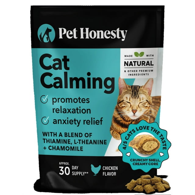 Pet Honesty Cat, Calming Support Supplement w Thiamine LTheanine and