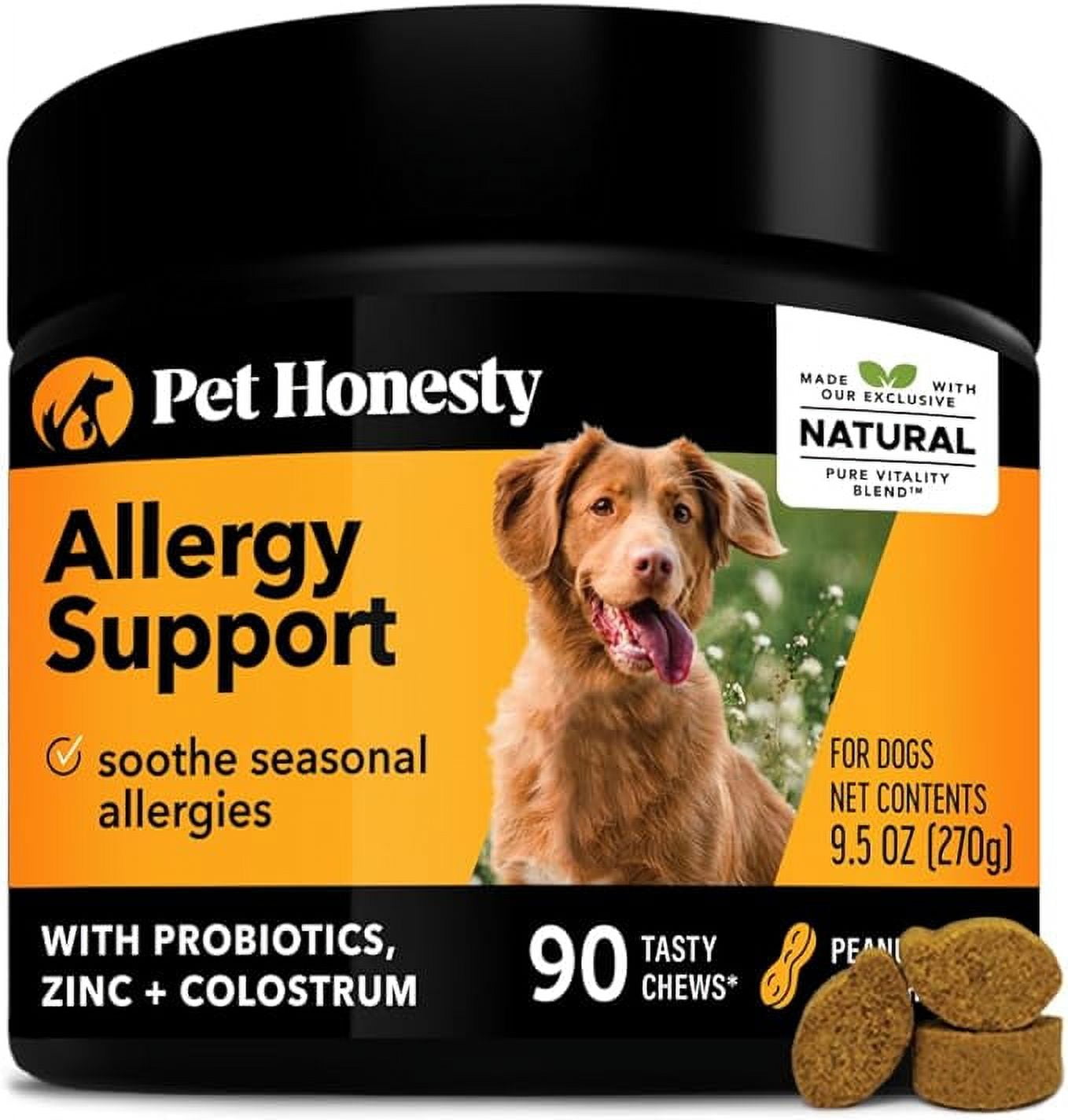 Pet Honesty Dog Allergy Relief Immunity Dog Allergy Chews, Probiotics