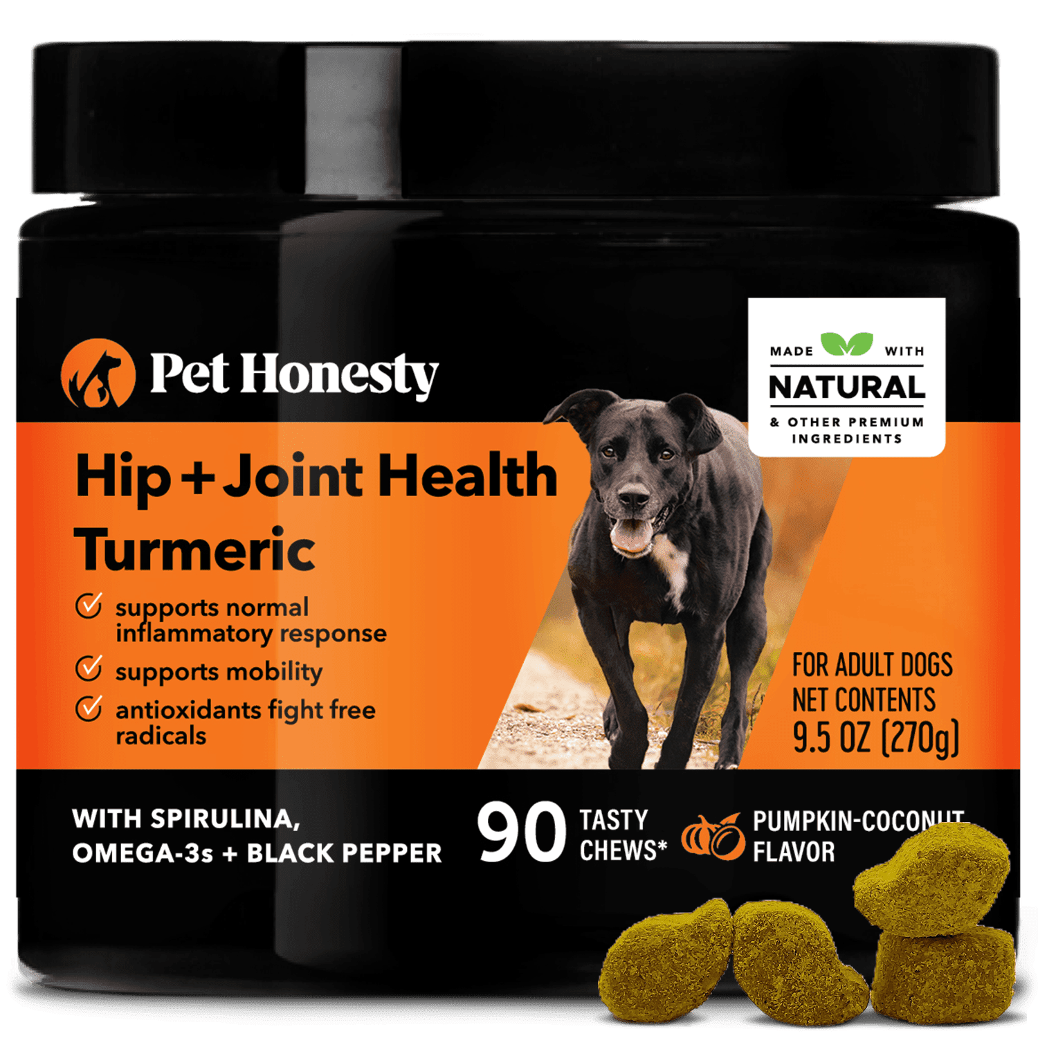 Pet Honesty Dog, Hip & Joint Health Support Tumeric Supplement w