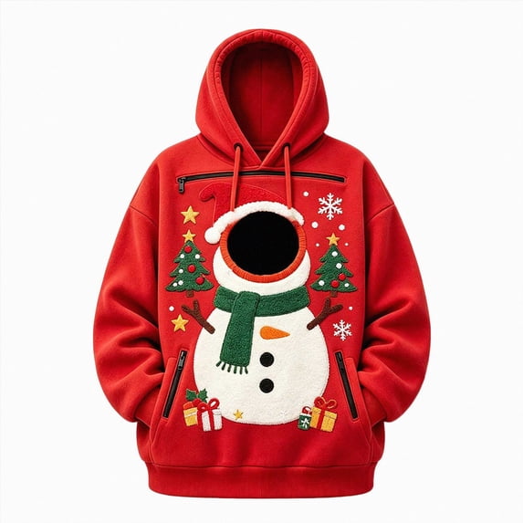 Pet Hoodie With Cat Dog Pouch Christmas Pet Carrier Costume Oversized Fall Winter