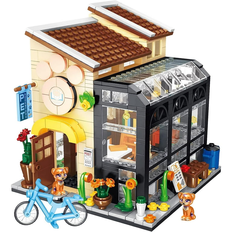 Pet House Building Blocks Set, Compatible with Lego Flower House