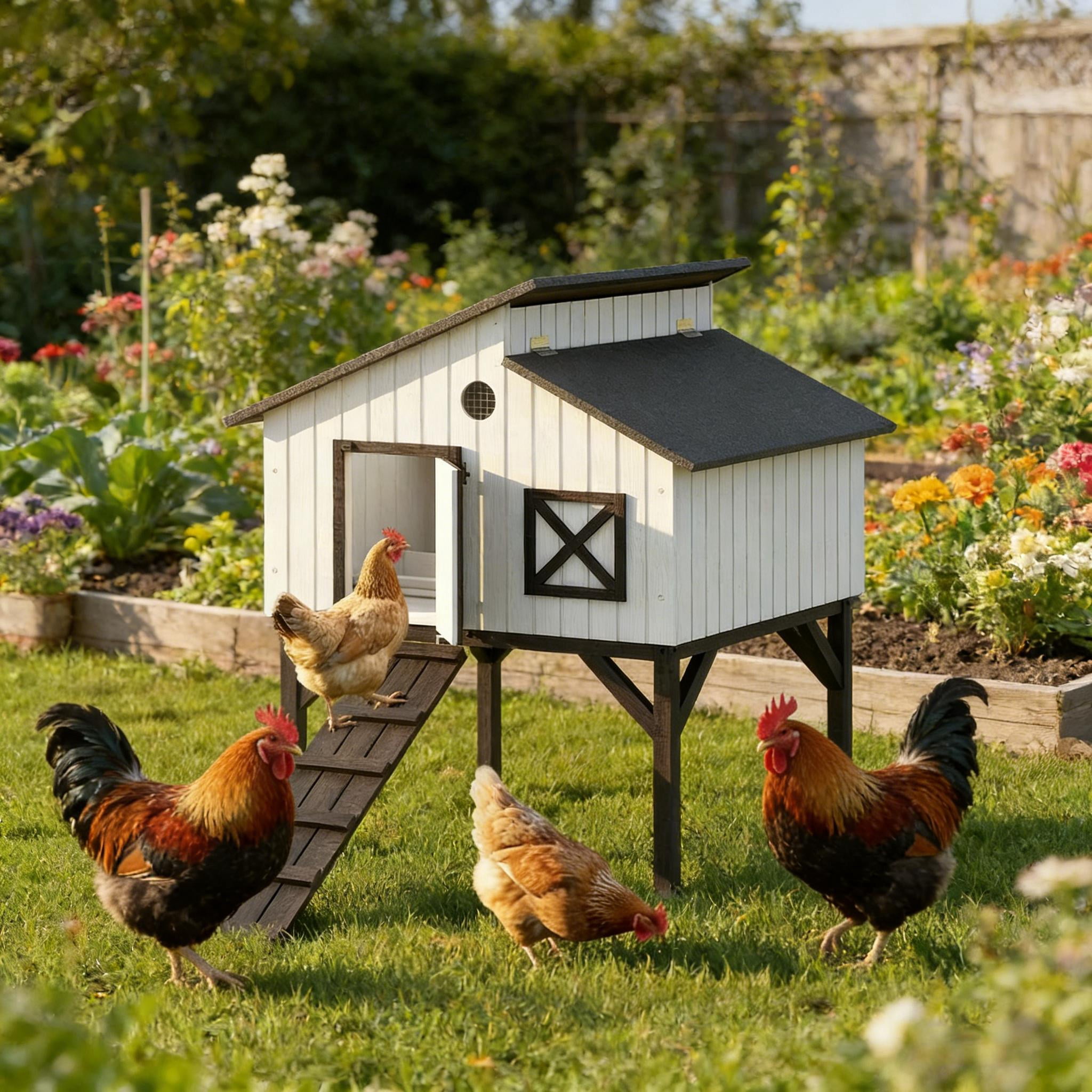 Pet House,Chicken Coop Hen House,Elevated Rabbit Hutch,Duck House