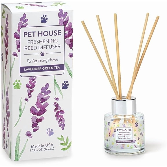 Pet House Lavender Diffuser - Long Lasting Pet Friendly Reed Diffusers for - Lavender Green Tea