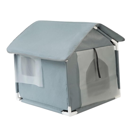 Pet House Outdoor Feral Cats Warm House Bed Pet Supplies Portable Waterproof Small Dog Kennel Cat Dog Tent Cabin Cave Pet Bed grey