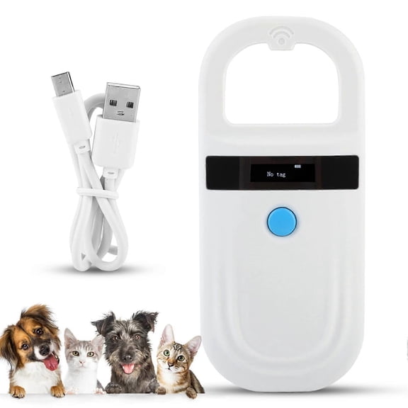Pet ID Reader, Pet Tag Display Pet ID Scanner Rechargeable Pet Chip Portable RFID Reader EMID for Pets