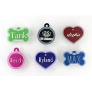 Pet ID Tags With Pet Tag Silencer - Custom Engraved - Heart Bone or Circle - 8 Colors to Choose From - Large Size Only - See "About This Item" Below For Engraving Instructions