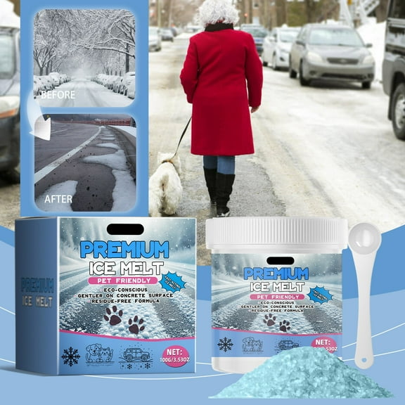 Pet Ice Melt for Sidewalks Concrete Snow Melting Agent Winter Deicer Pet Friendly Formula
