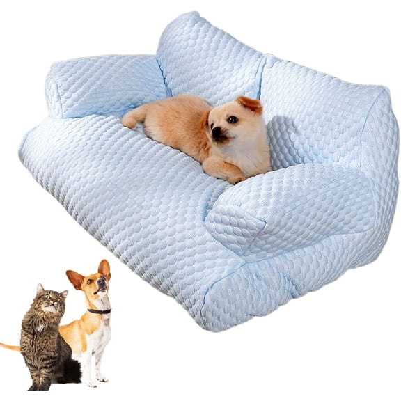 Pet Ice Silk Sofa, Breathable Washable Dog Sofa Bed, Cooling Bed for Small Dogs Cats, Summer Anti-Slip Cooling Pad for Cats and Dogs