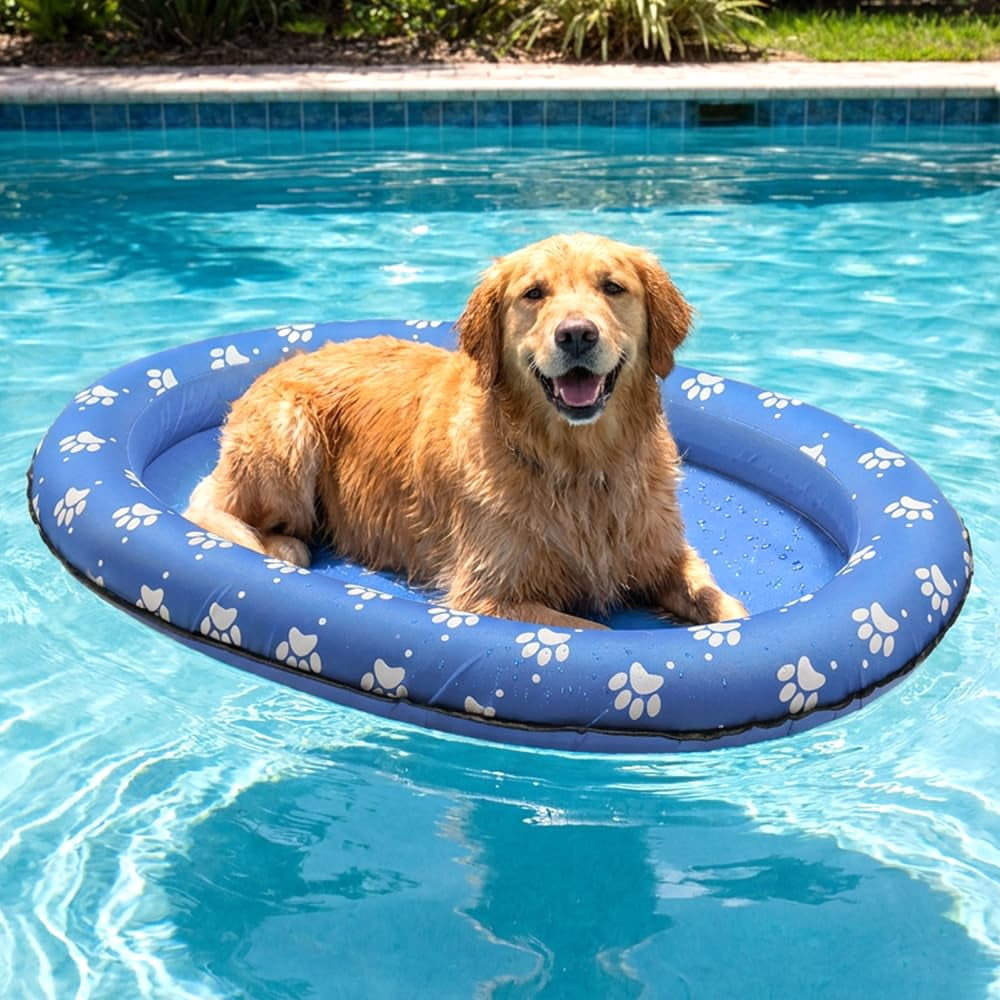 Poo Rope Pet Inflatable Dog Pool Float, 2026 New Dog Floats with Rope for Small ...