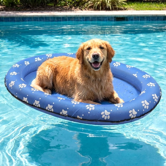 Pet Inflatable Dog Pool Float, 2026 New Dog Floats with Rope for Small Medium Dogs, Scratch-Proof Dogs Raft Floating Mat for Lake Summer Floatie Pool