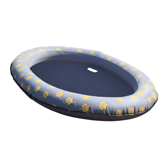 Pet Inflatable Float Bed 53x35 Inch Heavy-Duty Nylon Water Floating Mat Anti-Scratch Summer Pool Lake Floating Platform for Dogs Gray