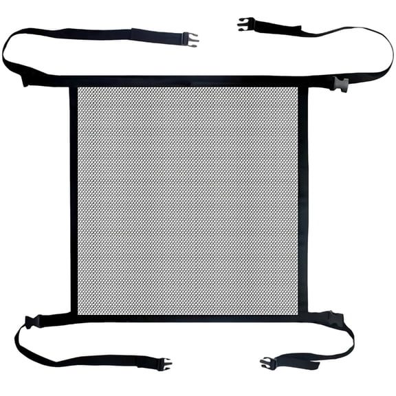 Pet Isolation Net for Cars, 20.9 x 20.9 in Black Nylon Mesh Car Dog Barrier, Driver Safety Divider with Fine Mesh, Elastic Straps, Sturdy Frame for Universal Vehicle Use