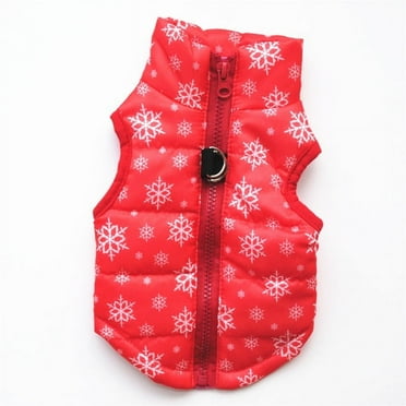 Pet Jacket Vest for Winter Doggie Outwear Apparel Dog Fashion Clothes Pet Dog Sweaters Christmas Puppy Coat Red X-Small