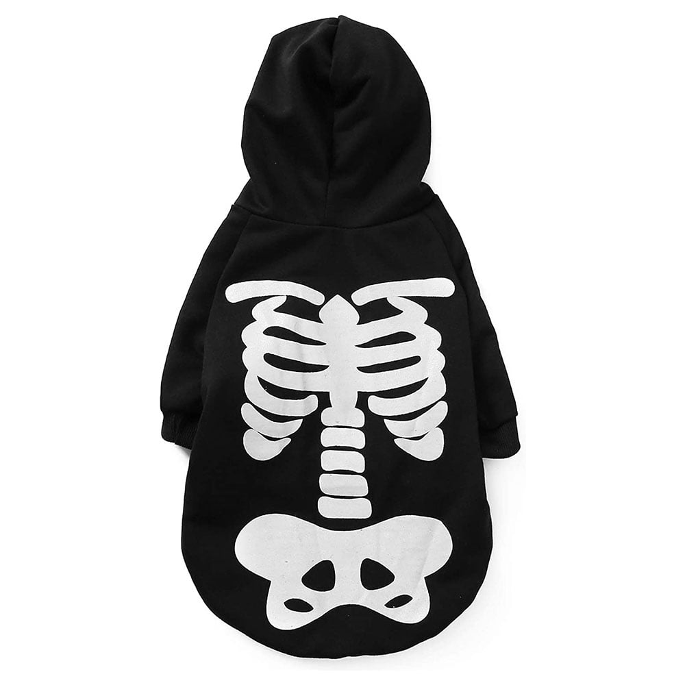 Pet Jumpsuit Halloween Skeleton Dog Costumes Clothes Apparel for Puppy