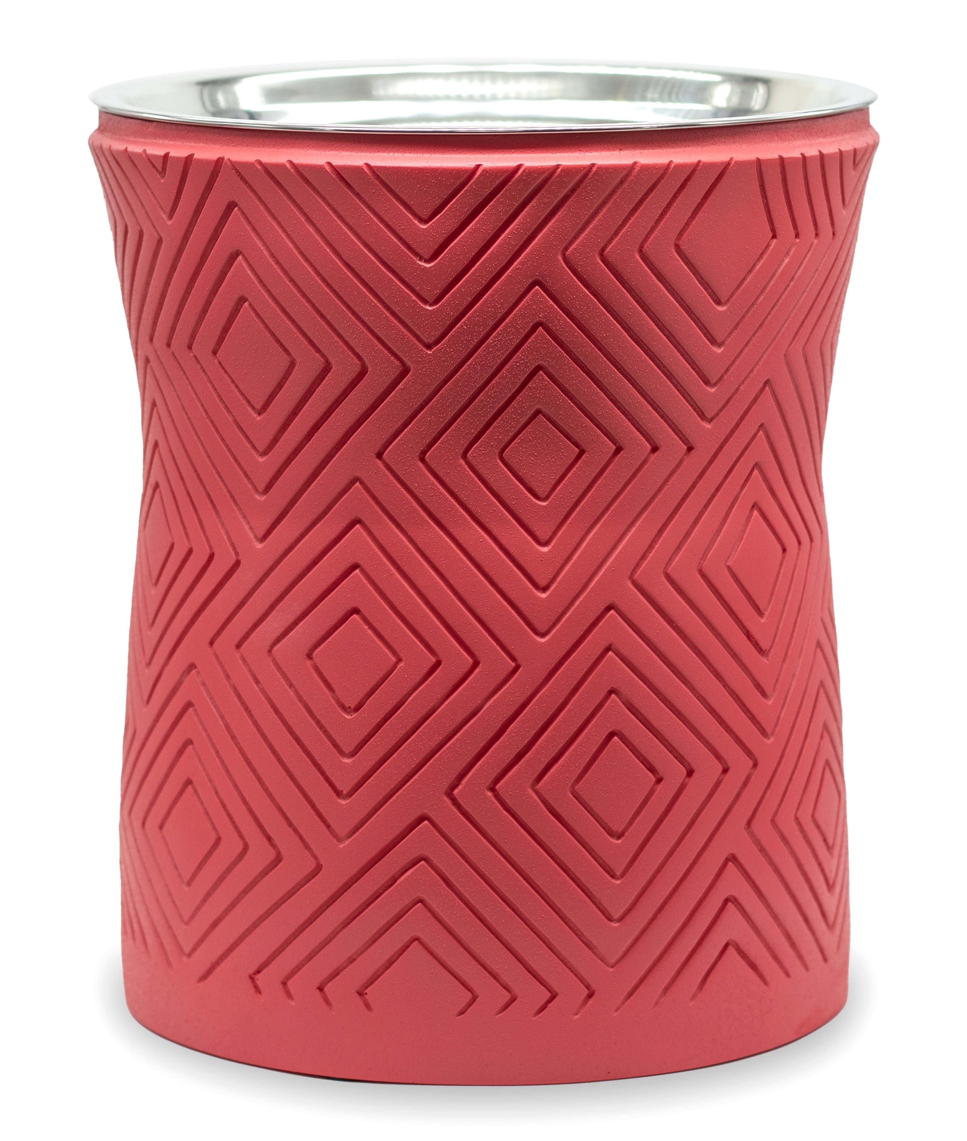 Pet Junkie Santa Fe Elevated Large Polyresin Dog Food & Water Bowl with Stainless Steel Dish for Dogs, Coral Pink
