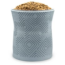 Pet Junkie Santa Fe Elevated Large Polyresin Dog Food & Water Bowl with Stainless Steel Dish for Dogs, Icy Gray