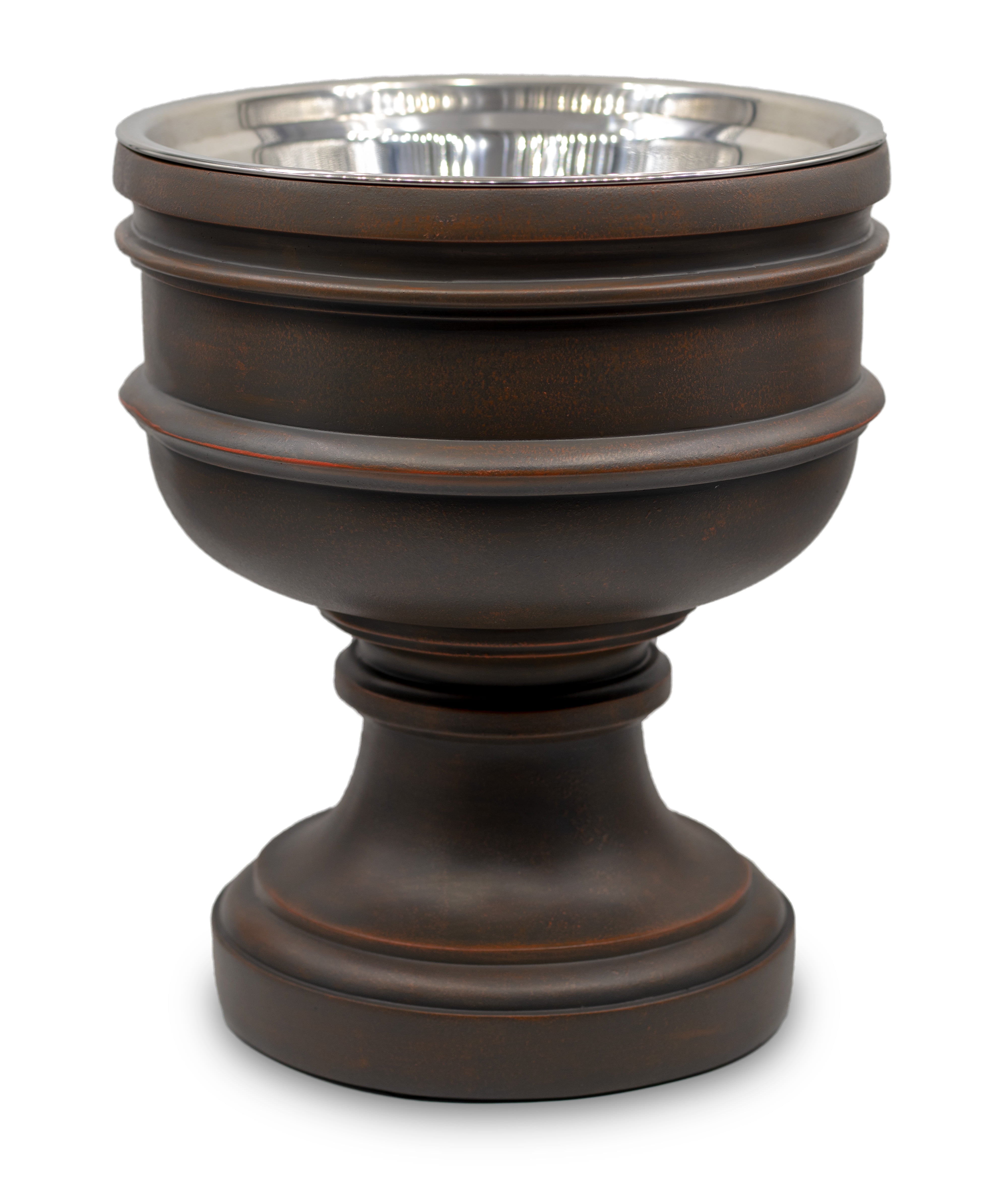 Large Brown Elevated Stainless Steel Dog Bowl Stand