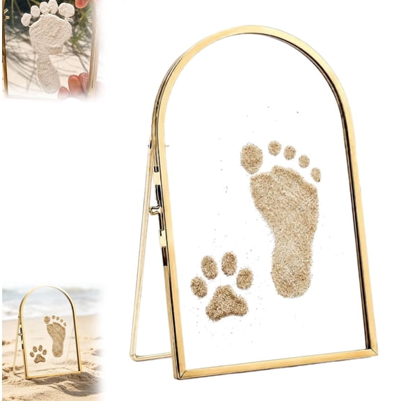 Pet Keepsake Frame, Sea Sand Hand and Footprint Kit, Nursery Picture Frame, Cat Dog Paw Print Kit, DIY Handprint Display Floating Frame with Side Latch (Only Frame) , 5*7in（13*18cm）