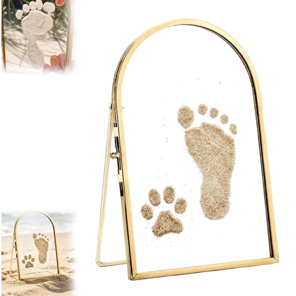 Pet Keepsake Frame, Sea Sand Hand and Footprint Kit, Nursery Picture Frame, Cat Dog Paw Print Kit, DIY Handprint Display Floating Frame with Side Latch (Only Frame) , 4*6in(10*15cm)