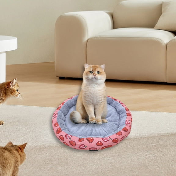 Pet Kennel Carrier Bed, Soft Round Design, Hygienic Easy-clean Polyester, Comfortable Pet Resting Space, Home Decor Integration, Topliu