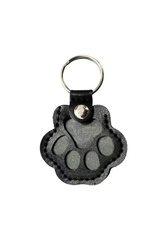 Pet Key chain Refillable, Pet Paw Shaped Leather Key chain, Pet Fur Keepsake Collector, Memorial Gift For Pet Lovers