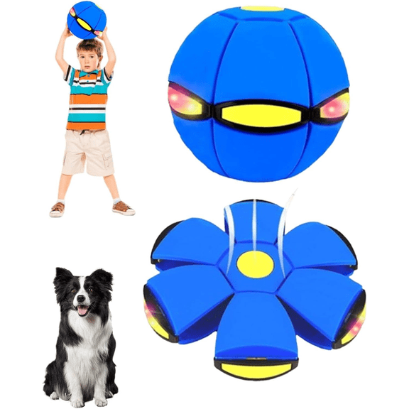 Pet & Kids Magic Flying Saucer Ball – 6 Lights Dual Form Switchable Disc, Ideal for Parent-Kid & Pet Interactive Outdoor/Camping Games