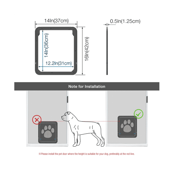 Pet Kitty Dog Door Flap Gate Opener Controlled Entry Electronic Screen Window Protector Wall Mosquito Net(Small)