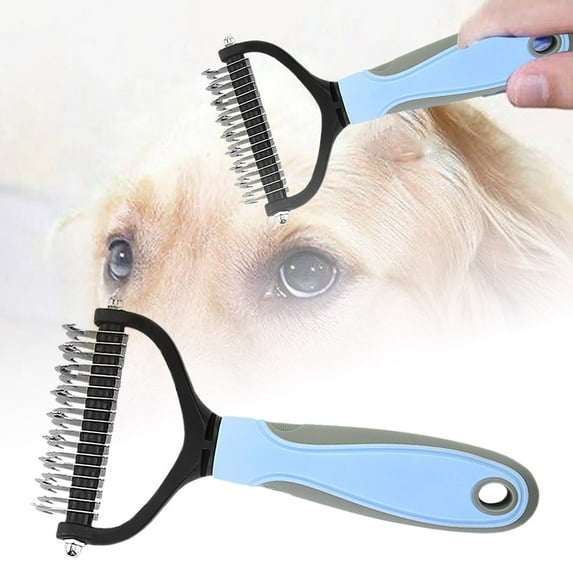 Pet Knot Comb - Double-Sided Stainless Steel Teeth, Detangles Mats, Massages Skin, Easy Clean, Reduces Shedding for Cats & Dogs