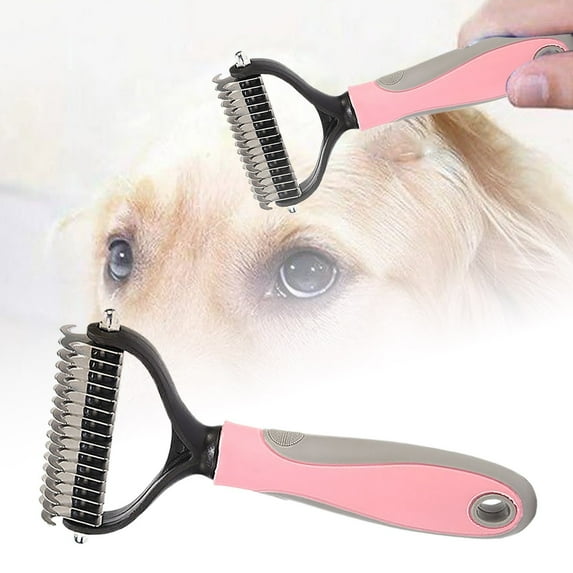 Pet Knot Comb - Double-Sided Stainless Steel Teeth, Detangles Mats, Massages Skin, Easy Clean, Reduces Shedding for Cats & Dogs
