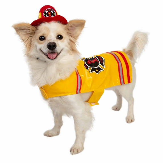 Pet Krewe Dog Firefighter Costume - Funny Halloween Pet Fireman Outfit Costumes for Small, Medium, Large Cats and Dogs. (Small)