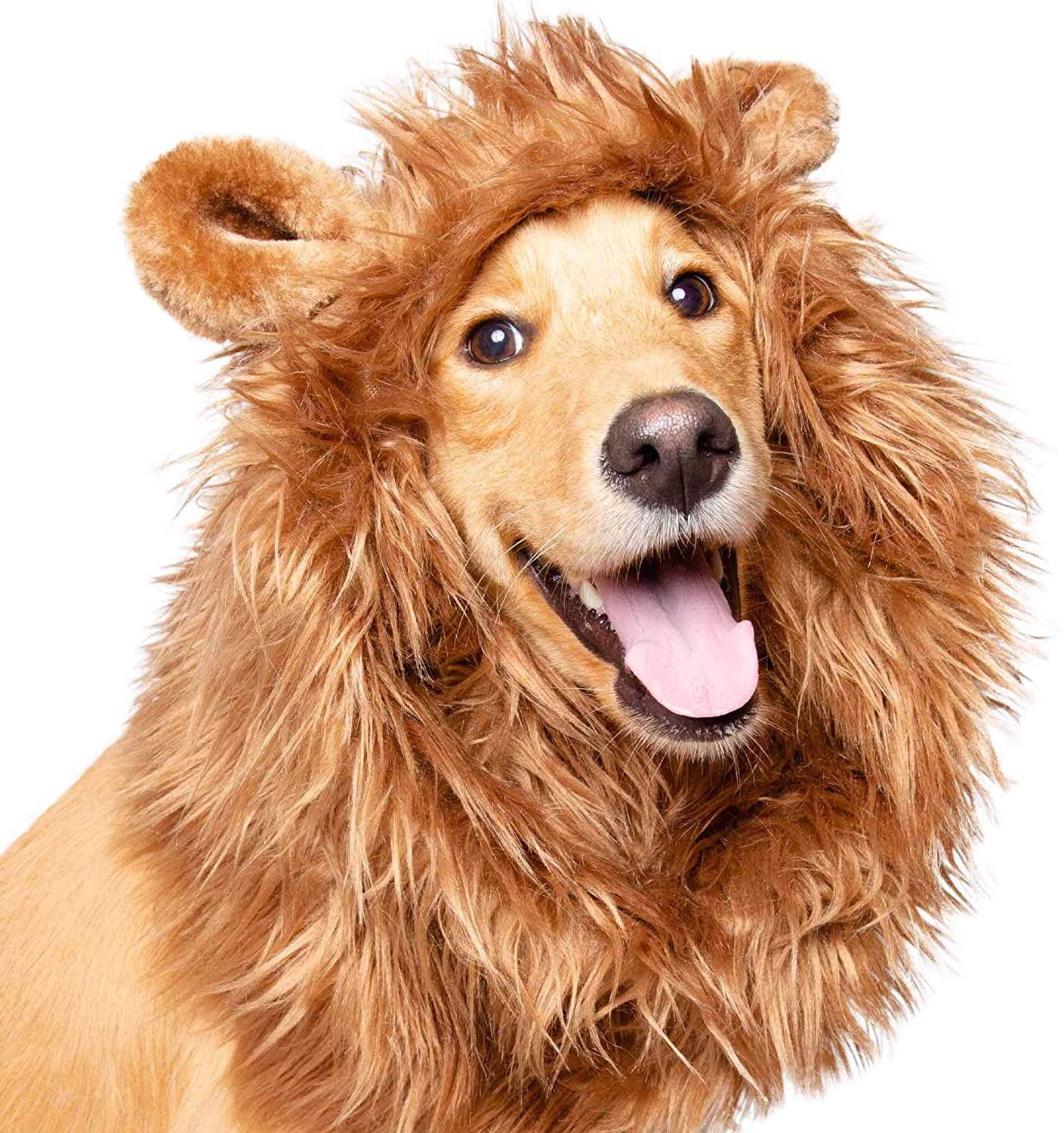 Pet Krewe Dog Lion Mane Halloween Costume Lion Mane for Large and Small Dogs – Ideal for Halloween, Dog Birthday, Dog Cosplay, Dog Outfits, Pet Clothes