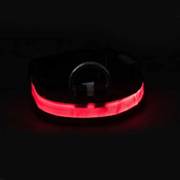 Pet LED Lights Dog Collar, Nylon Adjustable Night Safety Flashing Glow in the Dark Dog Leash, Dogs Hair Fluorescent Collars