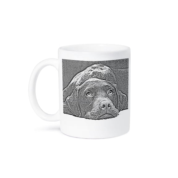 3drose, Pet Labrador Dog Photo Artistic Rendering Chocolate Lab, 15oz Mug