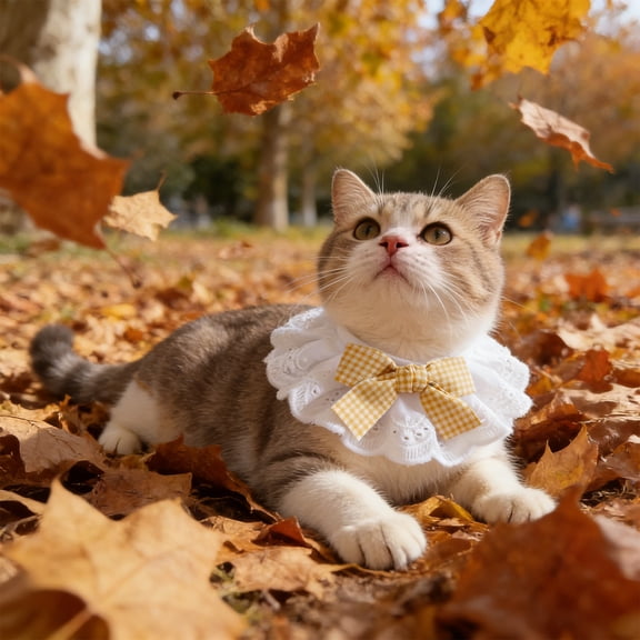 Pet Lace Bib Scarf with Adjustable Collar for Cats and Dogs, Waterproof Slobber Protector, Cute Neck Accessory for Small Medium Large Pets