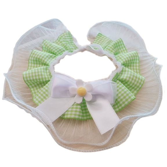 Pet Lace Collar Bib Neckerchief Collar with Small Flower Cute Charm Adjustable Necklace Kitten Puppy Collars