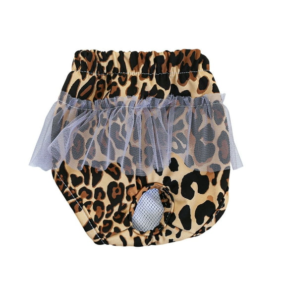Pet Lace Physiological Pants – Leak-proof Diapers for Female Dogs, Leopard Pattern Hygiene Pants
