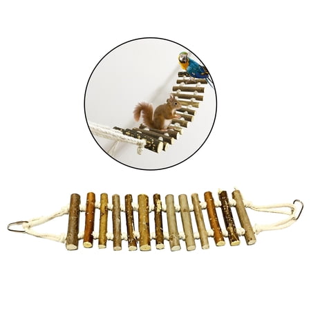 Pet Ladder Bird Toys for Parrot Macaw African Greys Budgie Cockatiels Parakeet Hamster Rat Crawling Bridge Wooden Cage Funny Perch Trainning Swing Toy