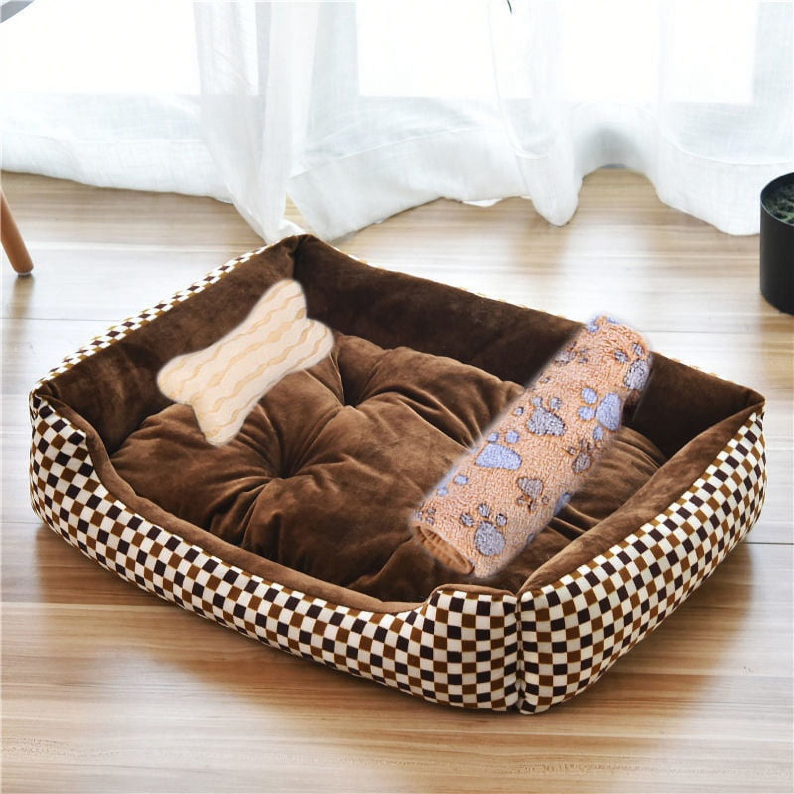 Pet Large Dog Bed Warm House Candycolored Square Nest Pet Kennel For