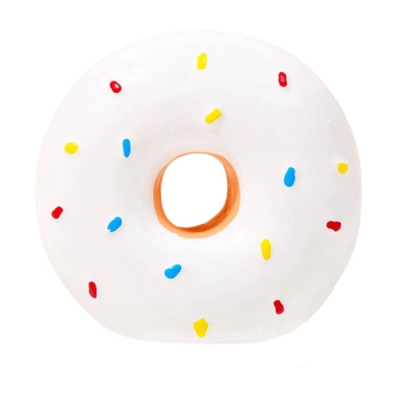 Pet Latex Toy Donut Squeaky Multi - Color Realistic Donut Sounding Dog Toy - Squeaks When Played With, Multi - Colored Realistic Design, for Small Dogs Daily Play, Indoor Playtime