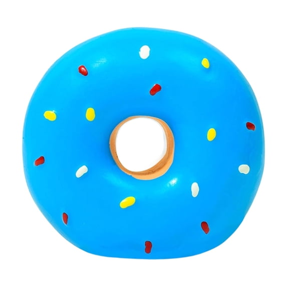 Pet Latex Toy Donut, Squeaky Multi - Color Simulation Donut Sounding Dog Toy with Blue Color - for Small Dogs, Indoor Play, Outdoor Play